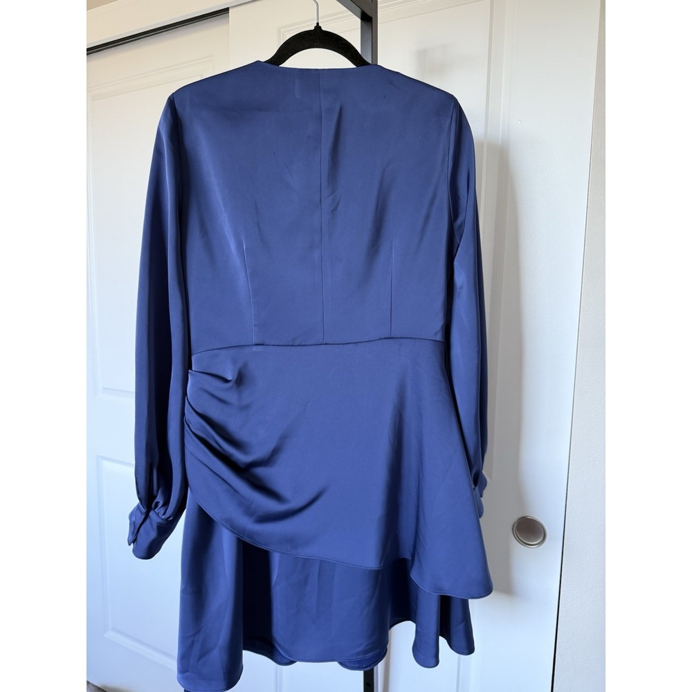 NWT SACHIN & BABI DARIA SATIN WASHED INDIGO MINI DRESS Size 12 - Picture 7 of 7